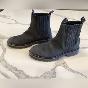 All Saints Men’s black Leather Chelsea Boots Lug Sole Size 41 US 8
